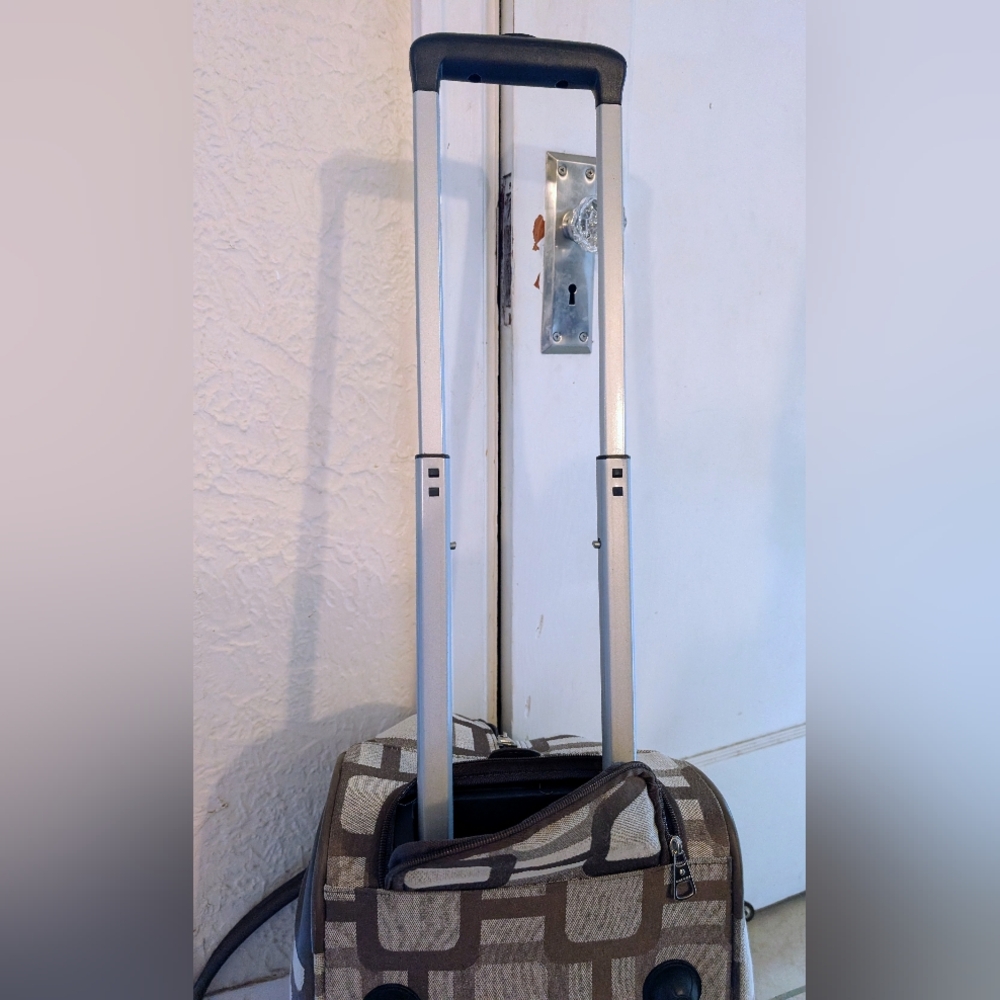 Nine West Neutral Patterned Weekender Rolling Bag - Picture 9 of 16
